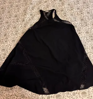 Free People Black Lace-Trim Slip Dress thumbnail 1