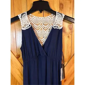 Felicity & Coco Crochet Back Jersey Maxi Dress Size XS nwt (4340) thumbnail 5