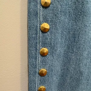 MOSCHINO COUTURE Light Wash Nailhead‎ Studded Jeans Size 8 thumbnail 4