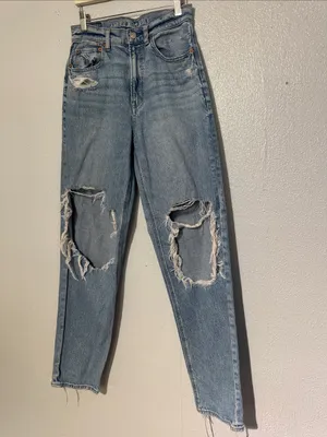 American Eagle Strigid Highest Rise Baggy Straight Distressed Jeans 2R thumbnail 2