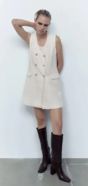 Zara Tweed Vest Mini Dress thumbnail 1