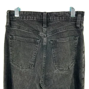 Abercrombie & Fitch The Skinny High Rise‎ Black Jeans Womens 24 Raw Hem EUC thumbnail 9