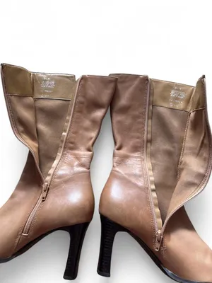 Vintage Nine West Tan Leather Mid Calf Boots thumbnail 7
