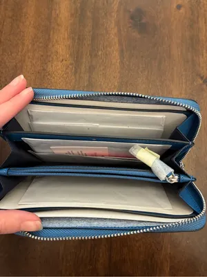 Kate Spade Arctic Friends Penguin Wallet Large Continental Blue Zipper New NWT thumbnail 4