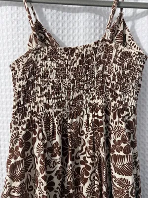 Monteau Los Angeles Floral Tiered Linen Blend Maxi Dress with Pockets Size S thumbnail 4