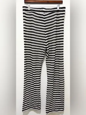 H&M Beachwear Perforated Wide-Leg‎ Pants Medium NWT thumbnail 4