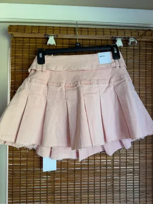 Generation K Pink Low Rise Pleated Denim Mini Skirt Medium NWT thumbnail 5