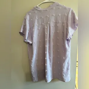 Lavender Ruffle Sleeve Women's Top Purple Size L thumbnail 3