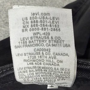 Levis 505 Straight Leg Jeans Womens 10 Long Black‎ Mid Stretch Classic Timeless thumbnail 15