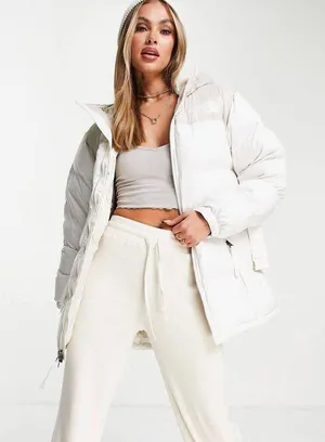 The North Face Nuptse Belted mid puffer jacket coat thumbnail 1