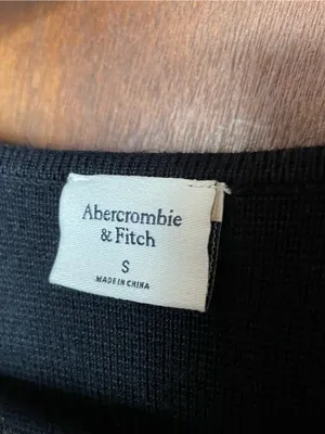 Abercrombie & Fitch Womens Zip Front Cardigan Top Small Black Fitted Y2K Ribbed thumbnail 5