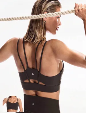 SheIn Glowmode FeatherFit Double-Strap Heart-Shaped Neck Sports Bra Low Impact Yoga thumbnail 5