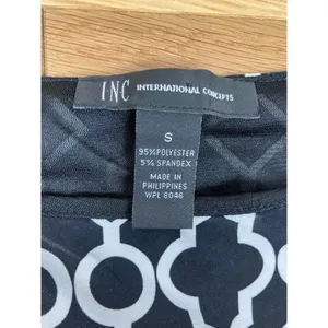 New INC International Concept Morrocan Window Shift Dress Womens Small Black $80 thumbnail 6