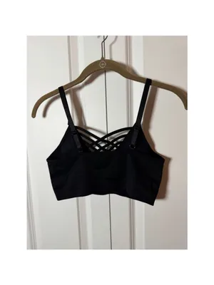 ZENANA Black Criss-Cross Sports Bra S thumbnail 2