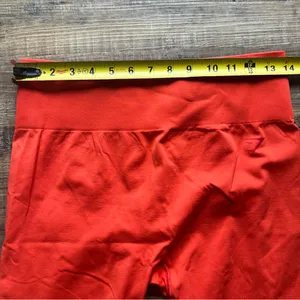 Gymshark Fit Seamless Mid Rise Activewear Leggings Red/Orange Size Medium thumbnail 3