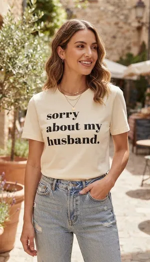 Bella Canvas Cream Graphic Tee with Black Text thumbnail 1