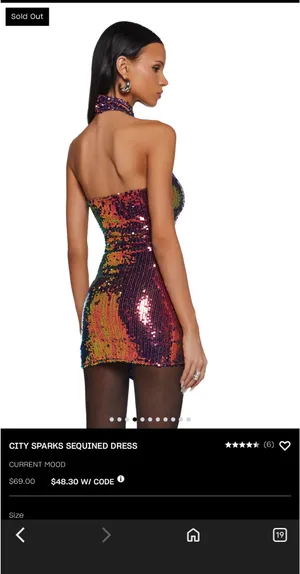 Current Mood City Sparks Dolls Kill Sequin Dress thumbnail 2