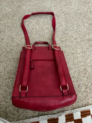 Red Backpack Purse thumbnail 3