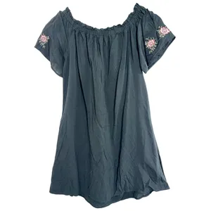 Abercrombie & Fitch Black Pink Green Floral Embroidered Mini Dress Womens Size M thumbnail 2