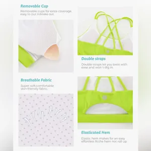 RUNNING GIRL Women's Strappy Sports Bra Sexy Cross Back Bra size xsmall thumbnail 7