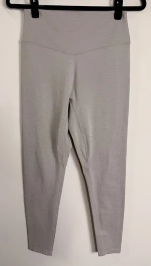 Vitality Women High Rise Heathered Taupe V-Back Leggings Size Medium thumbnail 1