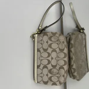 COACH Y2K Brown Logo Monogram Vibrant Graphic Studded Mini Wristlet Coin Wallet thumbnail 8