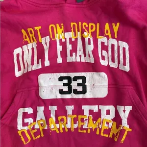 Only Fear God Pink Graphic Hoodie Pink Large NWT thumbnail 2