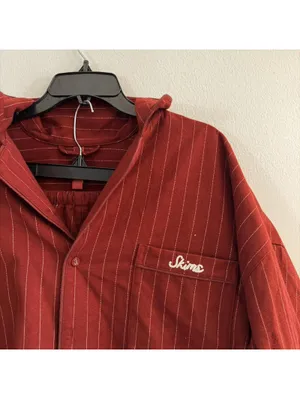 Skims Elevated Flannel Pinstripe Pajama Set thumbnail 6