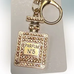 Gold Perfume Bottle Bag Charm/Keychain thumbnail 2