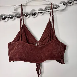 Anthropologie Cotton Gauze Smocked Mini Skirt and Top Set Brick Red Brown thumbnail 7