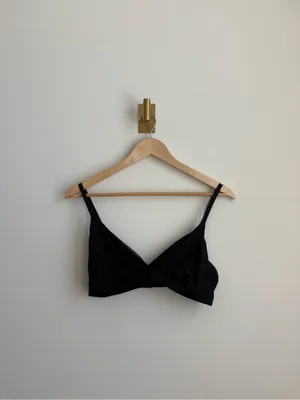 InLyric Black Wireless Bralette Triangle Bra Soft Stretch Women's Large NWOT thumbnail 2