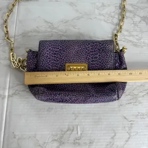 Tory Burch heidi pigskin leopard heart Chain crossbody Bag Purple Small thumbnail 12