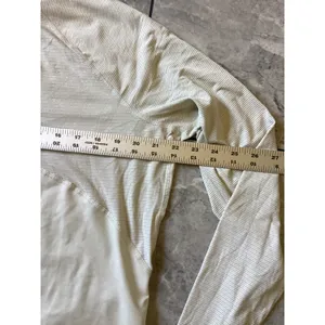 Nike Dri-FIT Womens XXL Cream Mock Neck Long Sleeve Training Top Striped Panel thumbnail 3
