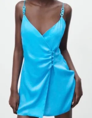 ZARA Aqua Blue dress thumbnail 1