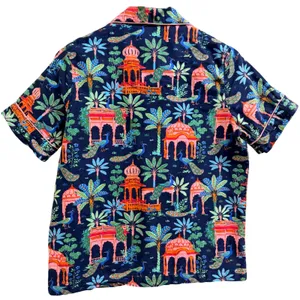 Printfresh Pajama Top Women XS Bagheera Peacock Organic Cotton Short Sleeve Blue thumbnail 2