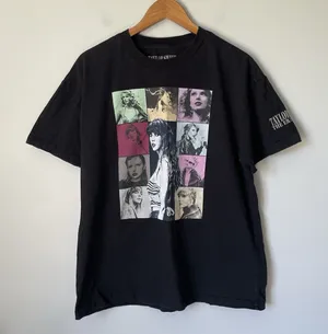 Taylor Swift The Eras Tour Official Tour Merch T-Shirt Black 100% Cotton Size L thumbnail 1
