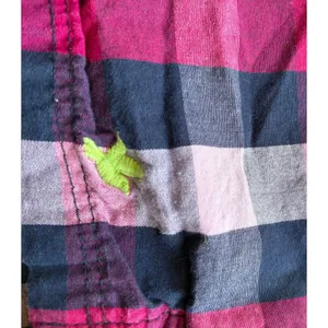 Vintage Y2K Aerie Boxer Pajama Shorts Medium Plaid Pattern Pink Blue White thumbnail 3