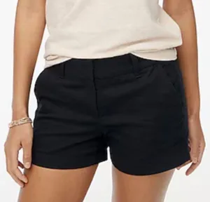 FRENCH CONNECTION Black 100% Cotton Cuffed Chino Shorts 3” Pockets Size 4 thumbnail 1