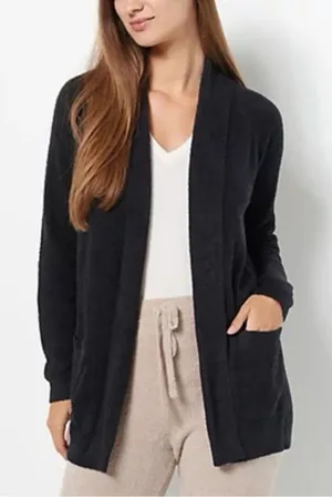 Women’s Barefoot Dreams CozyChic Lite Knit Black Cardigan Size XL thumbnail 1