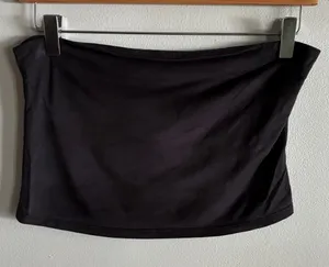 Project Social T Urban Outfitters Black Faux Suede Bandeau Tube Top Size S thumbnail 1