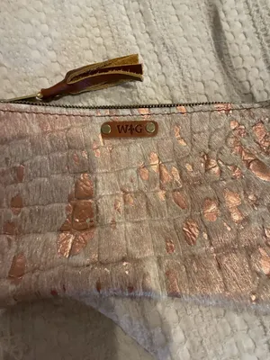 WAG Wild Goose Hair-On-Hide Leather Crossbody Wristlet with Rose Gold Foil thumbnail 2