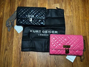 Black KURT GEIGER Brixton Leather Chain Wallet thumbnail 2