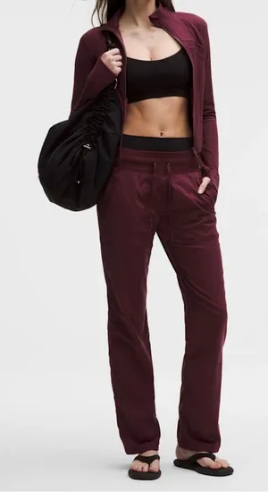 Lululemon Dance Studio Pants Maroon thumbnail 1