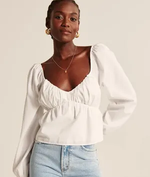 Abercrombie & Fitch Babydoll Poplin Blouse thumbnail 1