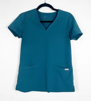 Figs Women Casma Technical Pocket Scrub Top Teal Blue XXS FW1100‎ thumbnail 1