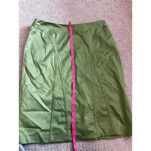 Anne Klein New York Pencil Skirt 10‎ Lime Green Paneled Stretch Office Y2K thumbnail 7