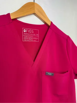 FIGS Scrub Set Top & Jogger Pants Magenta Medical Uniform XXS thumbnail 3