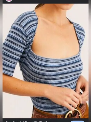 Free people Striped Square-Neck XS thumbnail 1