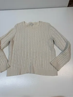 Charter Club Cream Cable-Knit Crewneck Sweater thumbnail 3