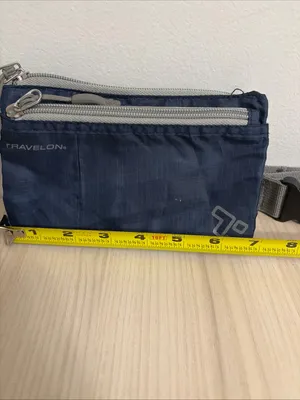 Travelon Navy Belt Bag with Gray Strap thumbnail 3